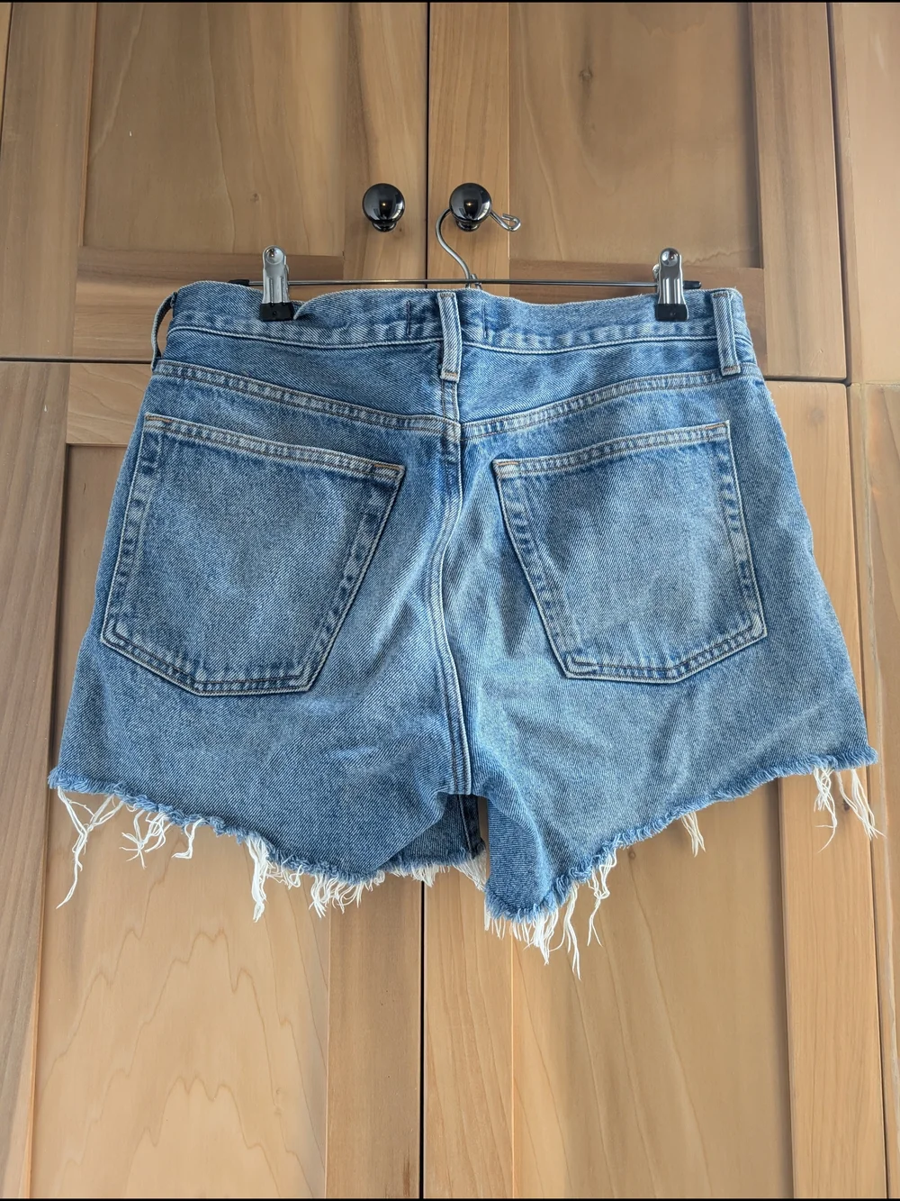 AGOLDE Parker Long Light Blue  High-Rise Denim Shorts